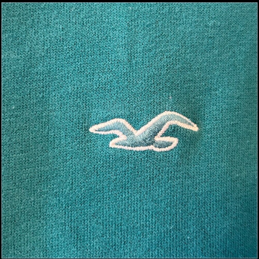 Hollister Teal Green Pullover Hoodie Logo Sweatshirt SZ Small - Picture 5 of 6